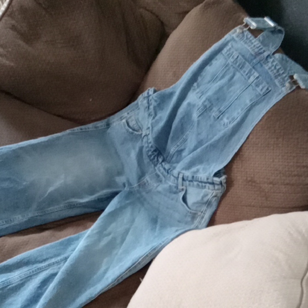 Women's Blue Denim Maternity Overalls